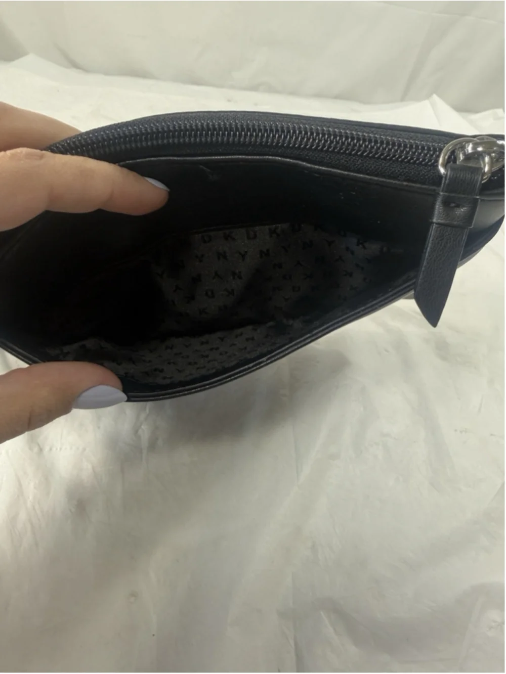 DKNY Tinsley Logo Crossbody Bag and matching card case in black